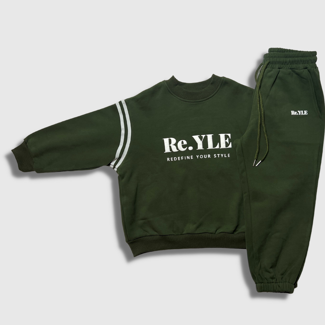 Oversize sweatshirt set - Olive/green